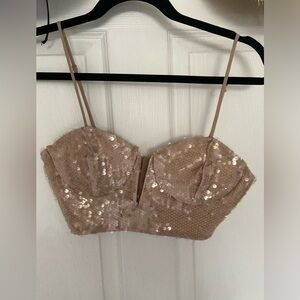 NWOT ZARA Sequins Top Size M